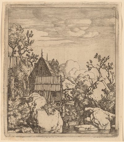 Man on a Small Wooden Bridge by Allart van Everdingen