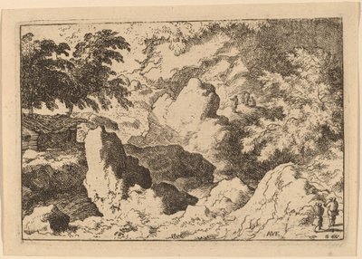 Three Men on a Rock by Allart van Everdingen
