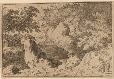 Three Men on a Rock by Allart van Everdingen