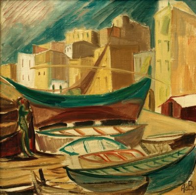 Ships in the Port of Tarragona by Alma Del Banco