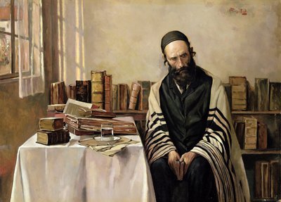 A Rabbi in His Study by Alois Heinrich Priechenfried