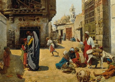 Street Scene in Cairo by Alphons Leopold Mielich