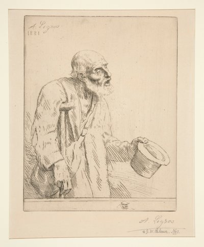 Beggar with Crutches by Alphonse Legros