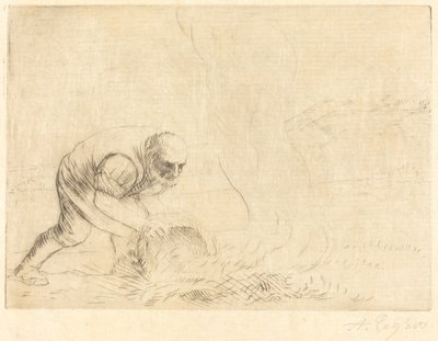 Burning Grass by Alphonse Legros