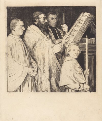 Choristers, 1st plate Le lutrin by Alphonse Legros
