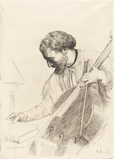 Double Bass Player (Le joueur de contre-basse) by Alphonse Legros