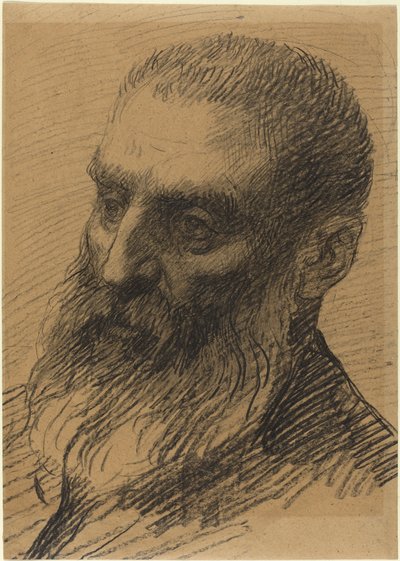 Head of a Man Facing Left by Alphonse Legros