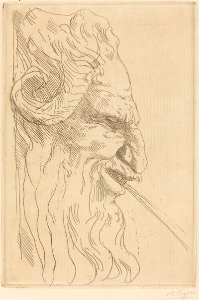 Head of a Satyr by Alphonse Legros