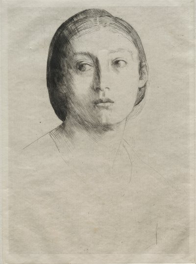 Head of a Young Girl by Alphonse Legros