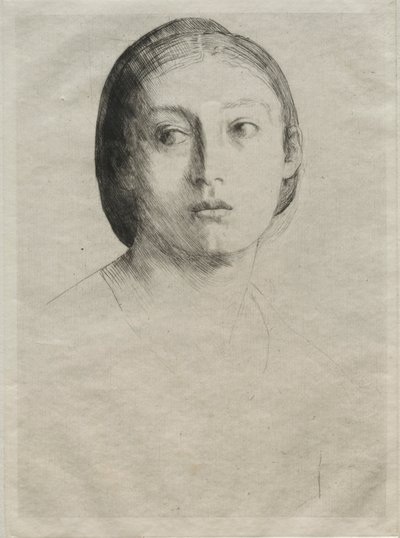 Head of a Young Girl by Alphonse Legros