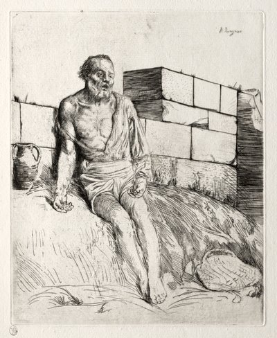 Job First Plate by Alphonse Legros