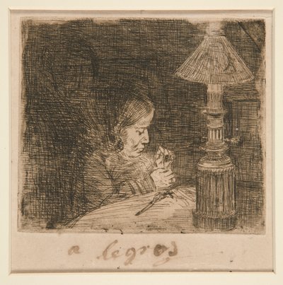 The Sewing Woman by Alphonse Legros