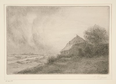 The Shack on the Hill by Alphonse Legros