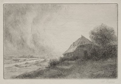 Ruined House on a Hillside by Alphonse Legros