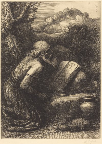 Saint Jerome (2nd plate) by Alphonse Legros