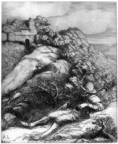 Shepherd Resting by Alphonse Legros