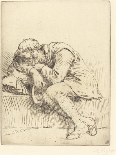 Sleeping Beggar by Alphonse Legros