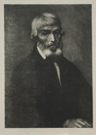 Small Portrait of Thomas Carlyle by Alphonse Legros