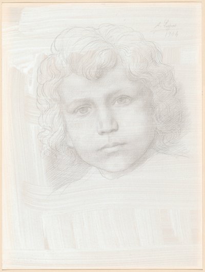 Study of Cupid (Head of a Girl) by Alphonse Legros