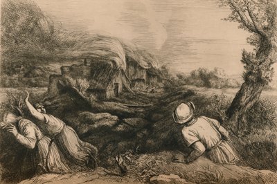 The Burning Village by Alphonse Legros