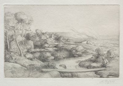 The Footbridge La Passerelle by Alphonse Legros