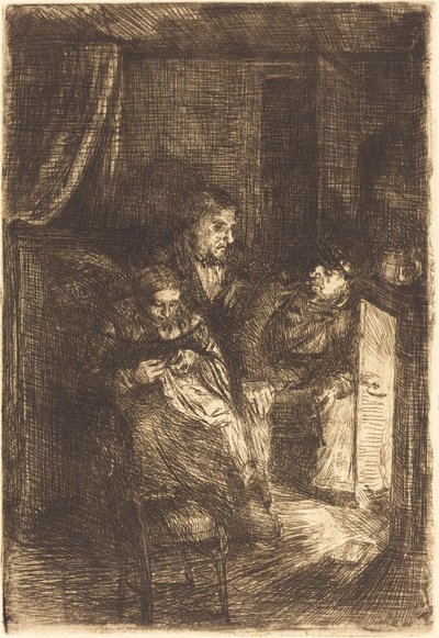 The Hearth by Alphonse Legros