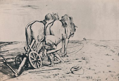 The Plough, mid-late 19th century by Alphonse Legros