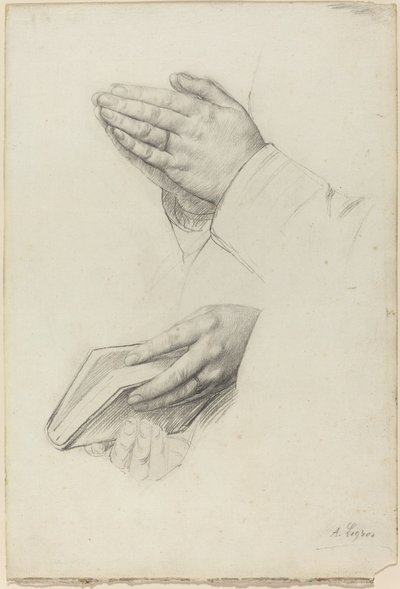 Two Studies of Hands by Alphonse Legros