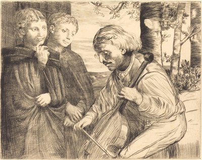 Viol Player by Alphonse Legros