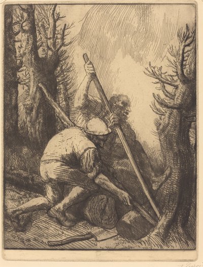 Woodcutters, 3rd plate by Alphonse Legros