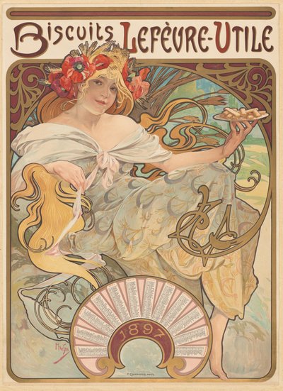 Biscuits Lefèvre-Utile by Alphonse Marie Mucha