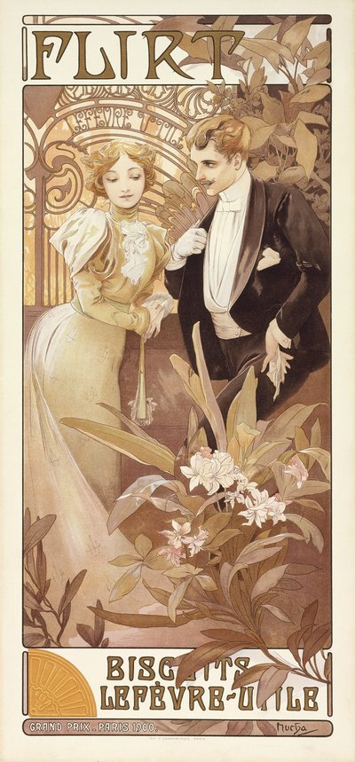 Flirt by Alphonse Mucha