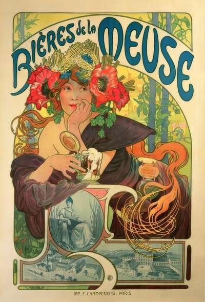 Beers of the Meuse by Alphonse Mucha