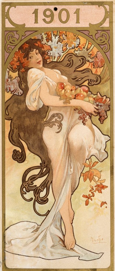Calendar for the year 1901, c1900 by Alphonse Mucha