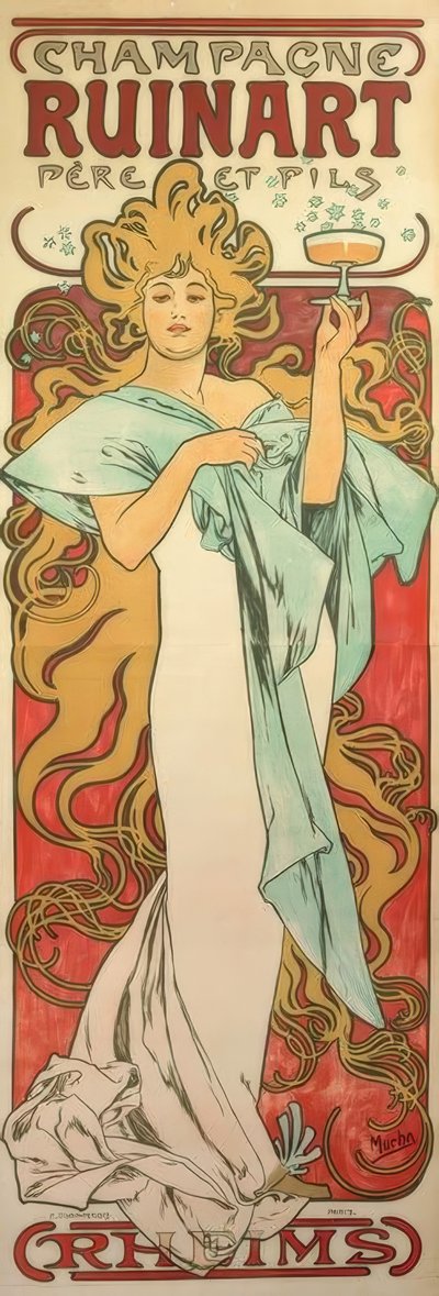 Champagne Ruinart Père et Fils by Alphonse Mucha