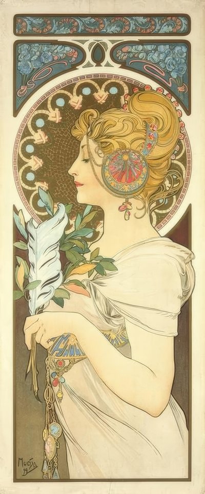 Feather by Alphonse Mucha