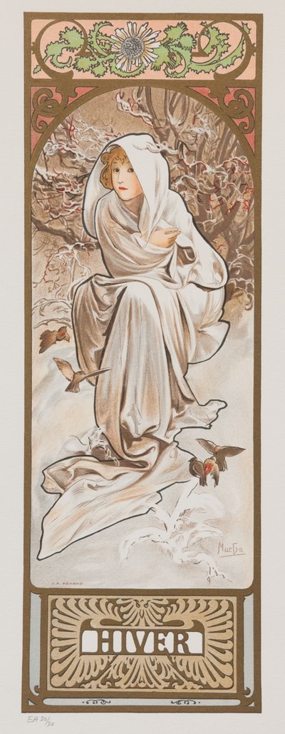 The Seasons. Winter by Alphonse Mucha