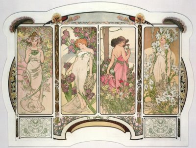 The Flowers by Alphonse Mucha