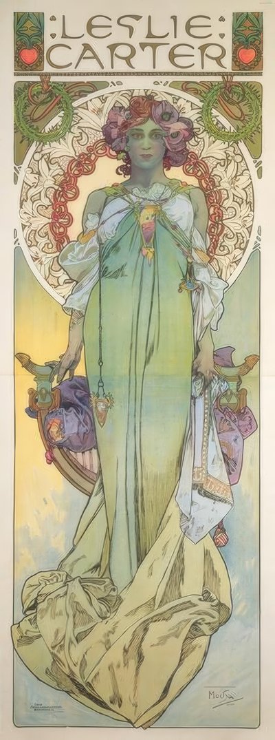 Leslie Carter by Alphonse Mucha