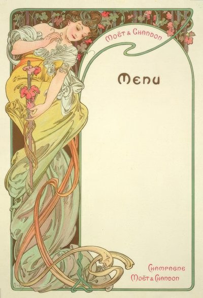 Moët & Chandon / Menu by Alphonse Mucha