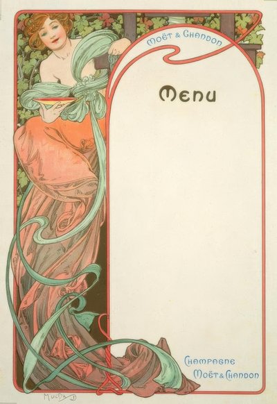 Moët & Chandon / Menu by Alphonse Mucha