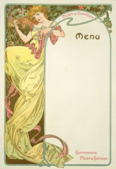 Moët & Chandon / Menu by Alphonse Mucha