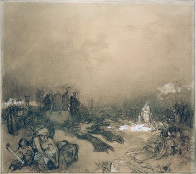 After the Battle on Mount Vítkov by Alphonse Mucha