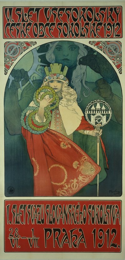 Sokol Festival Poster by Alphonse Mucha