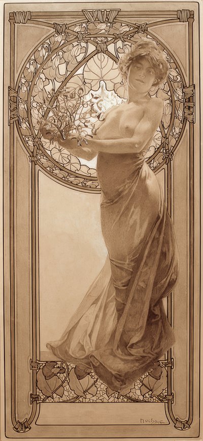 Preliminary Drawing for Plate 8 by Alphonse Mucha