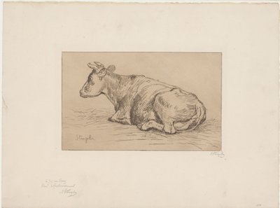 Lying Cow by Alphonse Stengelin (signed by artist)