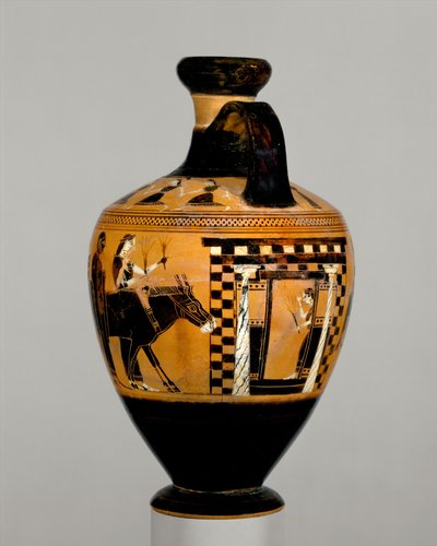 Terracotta Lekythos by Amasis Painter