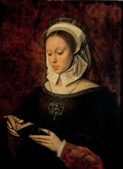 Young Woman Reading a Book of Hours by Ambrosius Benson