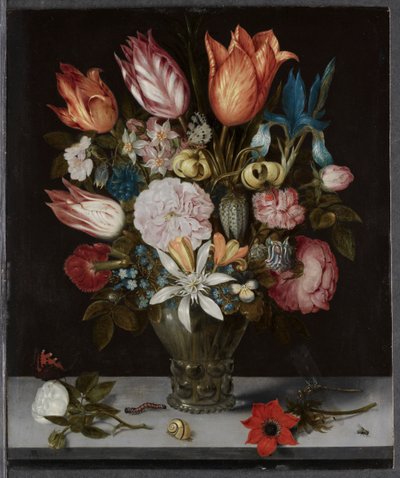Flowers in a Glass by Ambrosius Bosschaert
