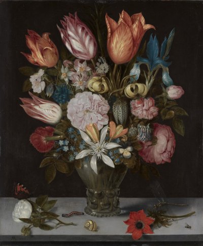 Flowers in a Glass by Ambrosius the Elder Bosschaert